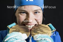 23.02.2018, Pyeongchang, Korea (KOR): Krista Parmakoski (FIN) - XXIII. Olympic Winter Games Pyeongchang 2018, cross-country, medals, Pyeongchang (KOR). www.nordicfocus.com. © Modica/NordicFocus. Every downloaded picture is fee-liable.