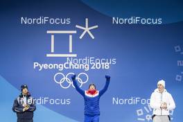 10.02.2018, Pyeongchang, Korea (KOR): Federico Pellegrino (ITA), Johannes Hoesflot Klaebo (NOR), Alexander Bolshunov (RUS), (l-r) - XXIII. Olympic Winter Games Pyeongchang 2018, cross-country, medals, Pyeongchang (KOR). www.nordicfocus.com. © Modica/NordicFocus. Every downloaded picture is fee-liable.