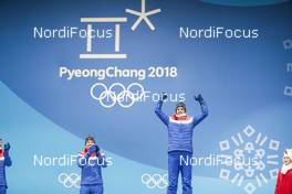 10.02.2018, Pyeongchang, Korea (KOR): Simen Hegstad Krueger (NOR), Hans Christer Holund (NOR), (l-r) - XXIII. Olympic Winter Games Pyeongchang 2018, cross-country, medals, Pyeongchang (KOR). www.nordicfocus.com. © Modica/NordicFocus. Every downloaded picture is fee-liable.