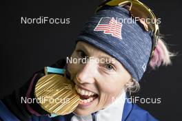 23.02.2018, Pyeongchang, Korea (KOR): Kikkan Randall (USA) - XXIII. Olympic Winter Games Pyeongchang 2018, cross-country, medals, Pyeongchang (KOR). www.nordicfocus.com. © Modica/NordicFocus. Every downloaded picture is fee-liable.