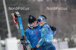 18.02.2018, Pyeongchang, Korea (KOR): Maurice Manificat (FRA), Adrien Backscheider (FRA), (l-r)  - XXIII. Olympic Winter Games Pyeongchang 2018, cross-country, 4x10km men,  Pyeongchang (KOR). www.nordicfocus.com. © Modica/NordicFocus. Every downloaded picture is fee-liable.
