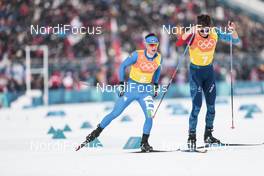 18.02.2018, Pyeongchang, Korea (KOR): Giandomenico Salvadori (ITA), Clement Parisse (FRA), (l-r)  - XXIII. Olympic Winter Games Pyeongchang 2018, cross-country, 4x10km men,  Pyeongchang (KOR). www.nordicfocus.com. © Modica/NordicFocus. Every downloaded picture is fee-liable.