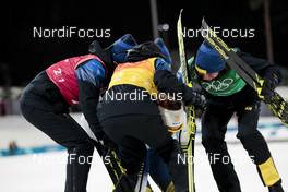 17.02.2018, Pyeongchang, Korea (KOR): Anna Haag (SWE), Charlotte Kalla (SWE), Ebba Andersson (SWE), Stina Nilsson (SWE), (l-r)  - XXIII. Olympic Winter Games Pyeongchang 2018, cross-country, 4x5km women, Pyeongchang (KOR). www.nordicfocus.com. © Modica/NordicFocus. Every downloaded picture is fee-liable.