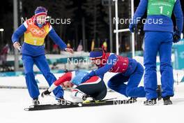 17.02.2018, Pyeongchang, Korea (KOR): Ragnhild Haga (NOR), Marit Bjoergen (NOR), Ingvild Flugstad Oestberg (NOR), Astrid Uhrenholdt Jacobsen (NOR), (l-r)  - XXIII. Olympic Winter Games Pyeongchang 2018, cross-country, 4x5km women, Pyeongchang (KOR). www.nordicfocus.com. © Modica/NordicFocus. Every downloaded picture is fee-liable.