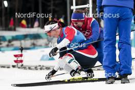 17.02.2018, Pyeongchang, Korea (KOR): Ingvild Flugstad Oestberg (NOR), Marit Bjoergen (NOR), Astrid Uhrenholdt Jacobsen (NOR), (l-r)  - XXIII. Olympic Winter Games Pyeongchang 2018, cross-country, 4x5km women, Pyeongchang (KOR). www.nordicfocus.com. © Modica/NordicFocus. Every downloaded picture is fee-liable.
