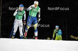17.02.2018, Pyeongchang, Korea (KOR): Kerttu Niskanen (FIN), Charlotte Kalla (SWE), (l-r)  - XXIII. Olympic Winter Games Pyeongchang 2018, cross-country, 4x5km women, Pyeongchang (KOR). www.nordicfocus.com. © Modica/NordicFocus. Every downloaded picture is fee-liable.