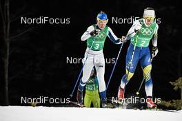 17.02.2018, Pyeongchang, Korea (KOR): Kerttu Niskanen (FIN), Charlotte Kalla (SWE), (l-r)  - XXIII. Olympic Winter Games Pyeongchang 2018, cross-country, 4x5km women, Pyeongchang (KOR). www.nordicfocus.com. © Modica/NordicFocus. Every downloaded picture is fee-liable.