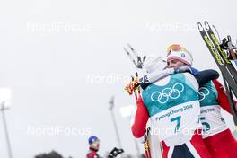 11.02.2018, Pyeongchang, Korea (KOR): Simen Hegstad Krueger (NOR), Martin Johnsrud Sundby (NOR), (l-r), (l-r)  - XXIII. Olympic Winter Games Pyeongchang 2018, cross-country, skiathlon men, Pyeongchang (KOR). www.nordicfocus.com. © Modica/NordicFocus. Every downloaded picture is fee-liable.