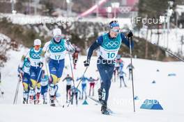 11.02.2018, Pyeongchang, Korea (KOR): Calle Halfvarsson (SWE), Andrew Musgrave (GBR), (l-r)  - XXIII. Olympic Winter Games Pyeongchang 2018, cross-country, skiathlon men, Pyeongchang (KOR). www.nordicfocus.com. © Modica/NordicFocus. Every downloaded picture is fee-liable.