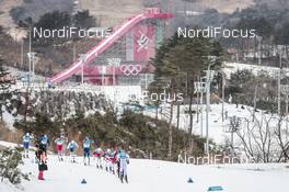 11.02.2018, Pyeongchang, Korea (KOR): The head of the race  (l-r)  - XXIII. Olympic Winter Games Pyeongchang 2018, cross-country, skiathlon men, Pyeongchang (KOR). www.nordicfocus.com. © Modica/NordicFocus. Every downloaded picture is fee-liable.