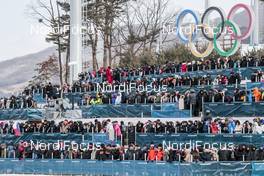 11.02.2018, Pyeongchang, Korea (KOR): Spectators   - XXIII. Olympic Winter Games Pyeongchang 2018, cross-country, skiathlon men, Pyeongchang (KOR). www.nordicfocus.com. © Modica/NordicFocus. Every downloaded picture is fee-liable.