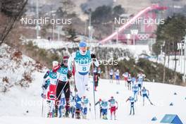 11.02.2018, Pyeongchang, Korea (KOR): Iivo Niskanen (FIN), Dario Cologna (SUI), (l-r)  - XXIII. Olympic Winter Games Pyeongchang 2018, cross-country, skiathlon men, Pyeongchang (KOR). www.nordicfocus.com. © Modica/NordicFocus. Every downloaded picture is fee-liable.