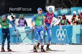 21.02.2018, Pyeongchang, Korea (KOR): Federico Pellegrino (ITA), Dietmar Noeckler (ITA), (l-r)  - XXIII. Olympic Winter Games Pyeongchang 2018, cross-country, team sprint,  Pyeongchang (KOR). www.nordicfocus.com. © Modica/NordicFocus. Every downloaded picture is fee-liable.