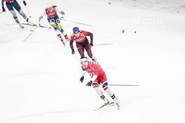 21.02.2018, Pyeongchang, Korea (KOR): Marit Bjoergen (NOR), Natalia Nepryaeva (RUS), (l-r), (l-r)  - XXIII. Olympic Winter Games Pyeongchang 2018, cross-country, team sprint,  Pyeongchang (KOR). www.nordicfocus.com. © Modica/NordicFocus. Every downloaded picture is fee-liable.