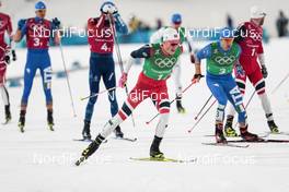 21.02.2018, Pyeongchang, Korea (KOR): Johannes Hoesflot Klaebo (NOR), Federico Pellegrino (ITA), (l-r)  - XXIII. Olympic Winter Games Pyeongchang 2018, cross-country, team sprint,  Pyeongchang (KOR). www.nordicfocus.com. © Modica/NordicFocus. Every downloaded picture is fee-liable.