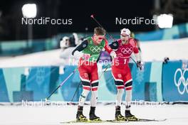 21.02.2018, Pyeongchang, Korea (KOR): Martin Johnsrud Sundby (NOR), Johannes Hoesflot Klaebo (NOR), (l-r)  - XXIII. Olympic Winter Games Pyeongchang 2018, cross-country, team sprint,  Pyeongchang (KOR). www.nordicfocus.com. © Modica/NordicFocus. Every downloaded picture is fee-liable.