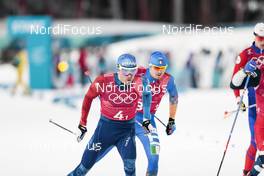 21.02.2018, Pyeongchang, Korea (KOR): Maurice Manificat (FRA), Dietmar Noeckler (ITA), (l-r)  - XXIII. Olympic Winter Games Pyeongchang 2018, cross-country, team sprint,  Pyeongchang (KOR). www.nordicfocus.com. © Modica/NordicFocus. Every downloaded picture is fee-liable.