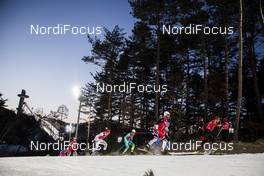 21.02.2018, Pyeongchang, Korea (KOR): Maurice Manificat (FRA), Qiang Wang (CHI), Martin Johnsrud Sundby (NOR), Marko Kilp (EST), Roman Furger (SUI), +30-1+, Dietmar Noeckler (ITA), (l-r)  - XXIII. Olympic Winter Games Pyeongchang 2018, cross-country, team sprint,  Pyeongchang (KOR). www.nordicfocus.com. © Modica/NordicFocus. Every downloaded picture is fee-liable.