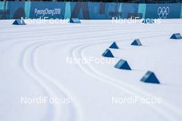 09.02.2018, Pyeongchang, Korea (KOR): A view of Alpensia cross country stadium while getting ready on the day before competitions   - XXIII. Olympic Winter Games Pyeongchang 2018, cross-country, training, Pyeongchang (KOR). www.nordicfocus.com. © Modica/NordicFocus. Every downloaded picture is fee-liable.