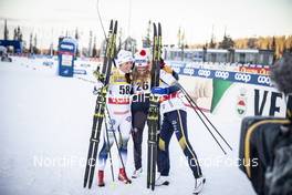 25.11.2018, Ruka, Finland (FIN): Charlotte Kalla (SWE), Therese Johaug (NOR), Ebba Andersson (SWE), (l-r)  - FIS world cup cross-country, 10km women, Ruka (FIN). www.nordicfocus.com. © Modica/NordicFocus. Every downloaded picture is fee-liable.