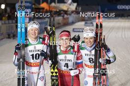 24.11.2018, Ruka, Finland (FIN): Maja Dahlqvist (SWE), Yulia Belorukova (RUS), Ida Ingemarsdotter (SWE), (l-r)  - FIS world cup cross-country, individual sprint, Ruka (FIN). www.nordicfocus.com. © Modica/NordicFocus. Every downloaded picture is fee-liable.