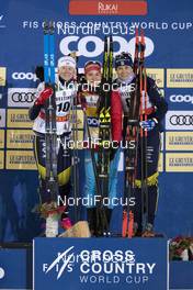 24.11.2018, Ruka, Finland (FIN): Maja Dahlqvist (SWE), Yulia Belorukova (RUS), Ida Ingemarsdotter (SWE), (l-r) - FIS world cup cross-country, individual sprint, Ruka (FIN). www.nordicfocus.com. © Modica/NordicFocus. Every downloaded picture is fee-liable.