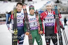30.11.2018, Lillehammer, Norway (NOR): Emil Iversen (NOR), Federico Pellegrino (ITA), Alex Harvey (CAN), (l-r)  - FIS world cup cross-country, individual sprint, Lillehammer (NOR). www.nordicfocus.com. © Modica/NordicFocus. Every downloaded picture is fee-liable.