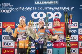 02.12.2018, Lillehammer, Norway (NOR): Didrik Toenseth (NOR), Sjur Roethe (NOR), Denis Spitsov (RUS), (l-r)  - FIS world cup cross-country, 15km men, Lillehammer (NOR). www.nordicfocus.com. © Modica/NordicFocus. Every downloaded picture is fee-liable.