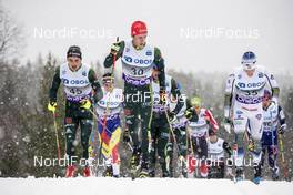 02.12.2018, Lillehammer, Norway (NOR): Janosch Brugger (GER), Florian Notz (GER), Jens Burman (SWE), (l-r)  - FIS world cup cross-country, pursuit men, Lillehammer (NOR). www.nordicfocus.com. © Modica/NordicFocus. Every downloaded picture is fee-liable.
