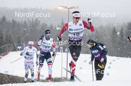 02.12.2018, Lillehammer, Norway (NOR): Viktor Thorn (SWE), Hans Christer Holund (NOR), Alex Harvey (CAN), (l-r)  - FIS world cup cross-country, pursuit men, Lillehammer (NOR). www.nordicfocus.com. © Modica/NordicFocus. Every downloaded picture is fee-liable.