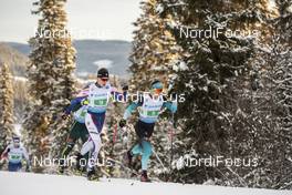 09.12.2018, Beitostolen, Norway (NOR): Kevin Bolger (USA), Adrien Backscheider (FRA), Jonas Dobler (GER), (l-r)  - FIS world cup cross-country, 4x7.5km men, Beitostolen (NOR). www.nordicfocus.com. © Modica/NordicFocus. Every downloaded picture is fee-liable.