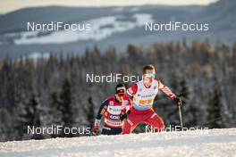 09.12.2018, Beitostolen, Norway (NOR): Denis Spitsov (RUS), Sjur Roethe (NOR), (l-r)  - FIS world cup cross-country, 4x7.5km men, Beitostolen (NOR). www.nordicfocus.com. © Modica/NordicFocus. Every downloaded picture is fee-liable.