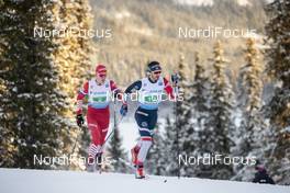 09.12.2018, Beitostolen, Norway (NOR): Alexander Bolshunov (RUS), Hans Christer Holund (NOR), (l-r)  - FIS world cup cross-country, 4x7.5km men, Beitostolen (NOR). www.nordicfocus.com. © Modica/NordicFocus. Every downloaded picture is fee-liable.