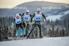 09.12.2018, Beitostolen, Norway (NOR): Renaud Jay (FRA), Jean Tiberghien (FRA), Thomas Bing (GER), (l-r)  - FIS world cup cross-country, 4x7.5km men, Beitostolen (NOR). www.nordicfocus.com. © Modica/NordicFocus. Every downloaded picture is fee-liable.