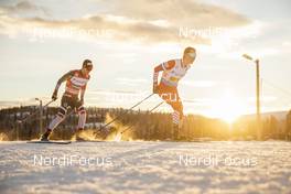 09.12.2018, Beitostolen, Norway (NOR): Sjur Roethe (NOR), Denis Spitsov (RUS), (l-r)  - FIS world cup cross-country, 4x7.5km men, Beitostolen (NOR). www.nordicfocus.com. © Modica/NordicFocus. Every downloaded picture is fee-liable.