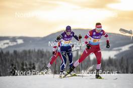 09.12.2018, Beitostolen, Norway (NOR): Anastasia Sedova (RUS), Riitta-Liisa Roponen (FIN), (l-r)  - FIS world cup cross-country, 4x5km women, Beitostolen (NOR). www.nordicfocus.com. © Modica/NordicFocus. Every downloaded picture is fee-liable.
