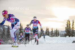 09.12.2018, Beitostolen, Norway (NOR): Sadie Bjornsen (USA), Heidi Weng (NOR), (l-r)  - FIS world cup cross-country, 4x5km women, Beitostolen (NOR). www.nordicfocus.com. © Modica/NordicFocus. Every downloaded picture is fee-liable.