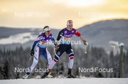 09.12.2018, Beitostolen, Norway (NOR): Caitlin Patterson (USA), Silje Oeyre Slind (NOR), (l-r)  - FIS world cup cross-country, 4x5km women, Beitostolen (NOR). www.nordicfocus.com. © Modica/NordicFocus. Every downloaded picture is fee-liable.