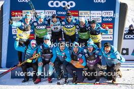 15.12.2018, Davos, Switzerland (SUI): Baptiste Gros (FRA) and the French team - FIS world cup cross-country, individual sprint, Davos (SUI). www.nordicfocus.com. © Modica/NordicFocus. Every downloaded picture is fee-liable.