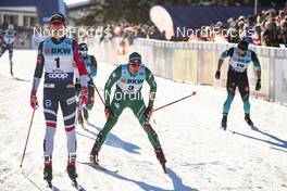 15.12.2018, Davos, Switzerland (SUI): Johannes Hoesflot Klaebo (NOR), Federico Pellegrino (ITA), Baptiste Gros (FRA), (l-r)  - FIS world cup cross-country, individual sprint, Davos (SUI). www.nordicfocus.com. © Modica/NordicFocus. Every downloaded picture is fee-liable.