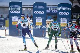 15.12.2018, Davos, Switzerland (SUI): Roman Furger (SUI), Francesco De Fabiani (ITA), Kasper Stadaas (NOR), (l-r)  - FIS world cup cross-country, individual sprint, Davos (SUI). www.nordicfocus.com. © Modica/NordicFocus. Every downloaded picture is fee-liable.