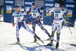 15.12.2018, Davos, Switzerland (SUI): Simeon Hamilton (USA), Joni Maeki (FIN), Martin Bergstroem (SWE), (l-r)  - FIS world cup cross-country, individual sprint, Davos (SUI). www.nordicfocus.com. © Modica/NordicFocus. Every downloaded picture is fee-liable.