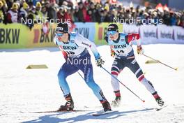 15.12.2018, Davos, Switzerland (SUI): Jovian Hediger (SUI), Sindre Bjoernestad Skar (NOR), (l-r)  - FIS world cup cross-country, individual sprint, Davos (SUI). www.nordicfocus.com. © Modica/NordicFocus. Every downloaded picture is fee-liable.