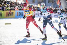 15.12.2018, Davos, Switzerland (SUI): Alexander Bolshunov (RUS), Eirik Brandsdal (NOR), (l-r)  - FIS world cup cross-country, individual sprint, Davos (SUI). www.nordicfocus.com. © Modica/NordicFocus. Every downloaded picture is fee-liable.