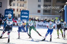 15.12.2018, Davos, Switzerland (SUI): James Clugnet (GBR), Federico Pellegrino (ITA), Michal Novak (CZE), (l-r)  - FIS world cup cross-country, individual sprint, Davos (SUI). www.nordicfocus.com. © Modica/NordicFocus. Every downloaded picture is fee-liable.