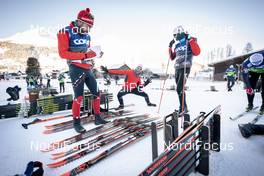 14.12.2018, Davos, Switzerland (SUI): Rossignol Technicians at work   - FIS world cup cross-country, training, Davos (SUI). www.nordicfocus.com. © Modica/NordicFocus. Every downloaded picture is fee-liable.