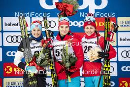 30.12.2018, Toblach, Italy (ITA): Ingvild Flugstad Oestberg (NOR), Natalia Nepryaeva (RUS), Anastasia Sedova (RUS), (l-r)  - FIS world cup cross-country, tour de ski, 10km women, Toblach (ITA). www.nordicfocus.com. © Modica/NordicFocus. Every downloaded picture is fee-liable.
