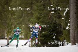 30.12.2018, Toblach, Italy (ITA): Francesco De Fabiani (ITA), Eirik Brandsdal (RUS), (l-r)  - FIS world cup cross-country, tour de ski, 15km men, Toblach (ITA). www.nordicfocus.com. © Modica/NordicFocus. Every downloaded picture is fee-liable.