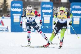 29.12.2018, Toblach, Italy (ITA): Maiken Caspersen Falla (NOR), Eva Urevc (SLO), (l-r)  - FIS world cup cross-country, tour de ski, individual sprint, Toblach (ITA). www.nordicfocus.com. © Modica/NordicFocus. Every downloaded picture is fee-liable.
