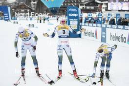 29.12.2018, Toblach, Italy (ITA): Ida Ingemarsdotter (SWE), Stina Nilsson (SWE), Jessica Diggins (USA), (l-r)  - FIS world cup cross-country, tour de ski, individual sprint, Toblach (ITA). www.nordicfocus.com. © Modica/NordicFocus. Every downloaded picture is fee-liable.